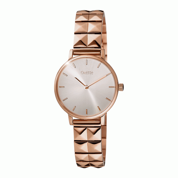 Oxette Futuristic Rose Gold Stainless Steel Bracelet