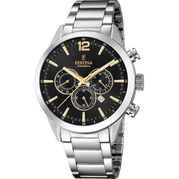 FESTINA Gents Chronograph Silver Stainless Steel Bracelet