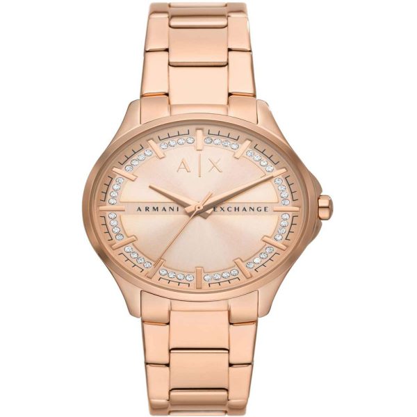 ARMANI EXCHANGE Hampton Crystals Rose Gold Stainless Steel Bracelet