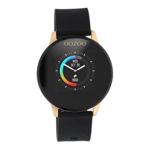 Oozoo Timepieces Smartwatch Black Rubber Strap